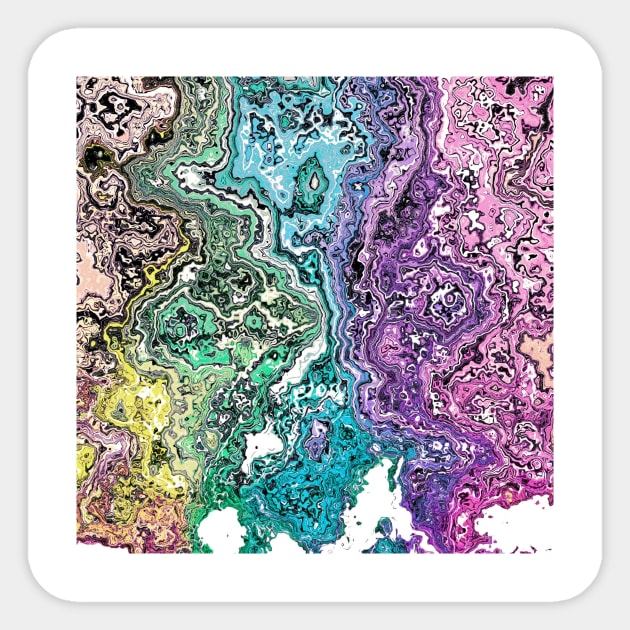 Rainbow Stone Artsy Artist Color Scheme Sticker by Moon Art